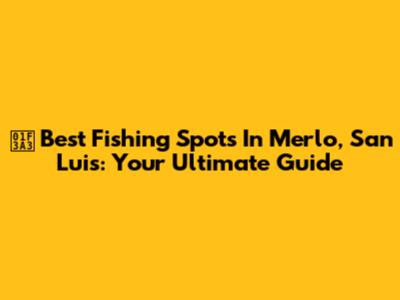 🎣 Best Fishing Spots In Merlo, San Luis: Your Ultimate Guide