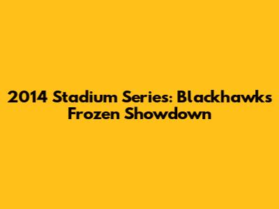 2014 Stadium Series: Blackhawks' Frozen Showdown