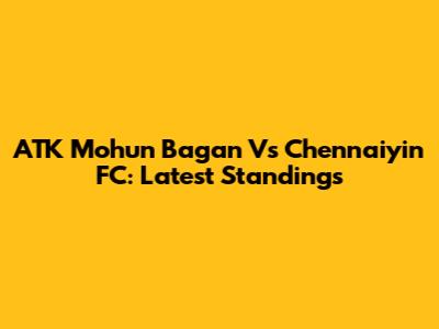 ATK Mohun Bagan Vs Chennaiyin FC: Latest Standings