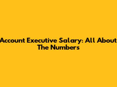 Account Executive Salary: All About The Numbers