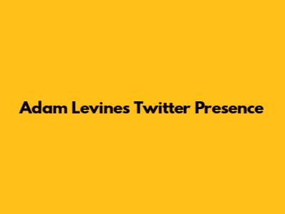 Adam Levine's Twitter Presence