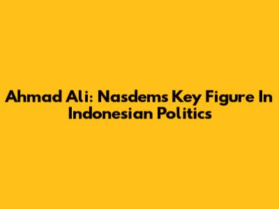 Ahmad Ali: Nasdem's Key Figure In Indonesian Politics