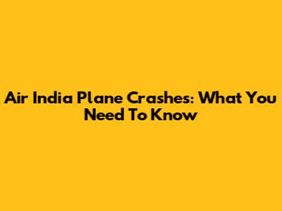 Air India Plane Crashes: What You Need To Know
