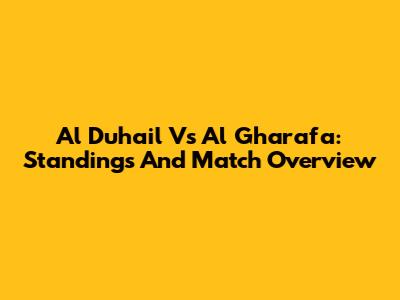 Al Duhail Vs Al Gharafa: Standings And Match Overview