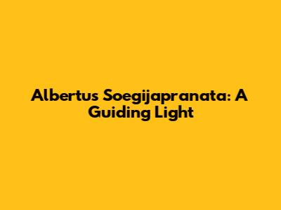 Albertus Soegijapranata: A Guiding Light