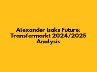 Alexander Isak's Future: Transfermarkt 2024/2025 Analysis