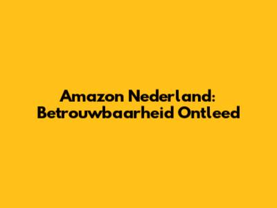 Amazon Nederland: Betrouwbaarheid Ontleed
