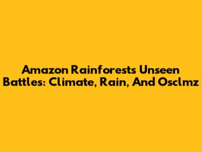 Amazon Rainforest's Unseen Battles: Climate, Rain, And Osclmz