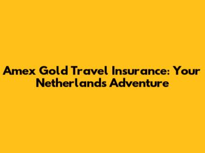 Amex Gold Travel Insurance: Your Netherlands Adventure