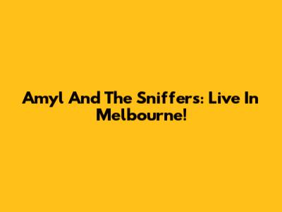Amyl And The Sniffers: Live In Melbourne!
