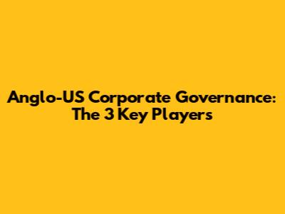 Anglo-US Corporate Governance: The 3 Key Players