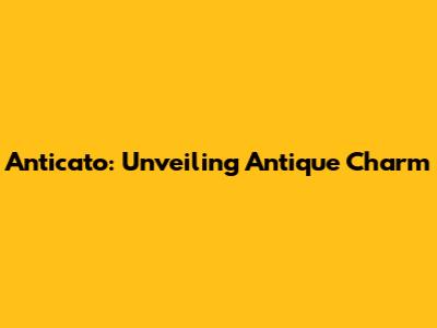 Anticato: Unveiling Antique Charm