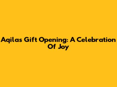 Aqila's Gift Opening: A Celebration Of Joy
