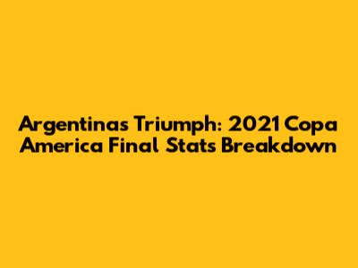 Argentina's Triumph: 2021 Copa America Final Stats Breakdown
