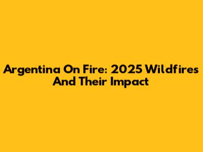 Argentina On Fire: 2025 Wildfires And Their Impact