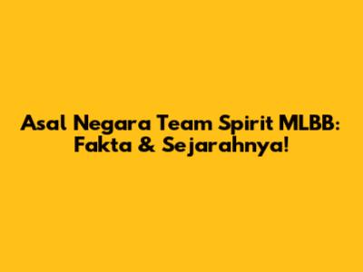 Asal Negara Team Spirit MLBB: Fakta & Sejarahnya!