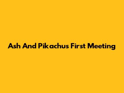 Ash And Pikachu's First Meeting