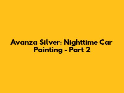 Avanza Silver: Nighttime Car Painting - Part 2