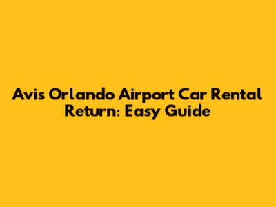 Avis Orlando Airport Car Rental Return: Easy Guide