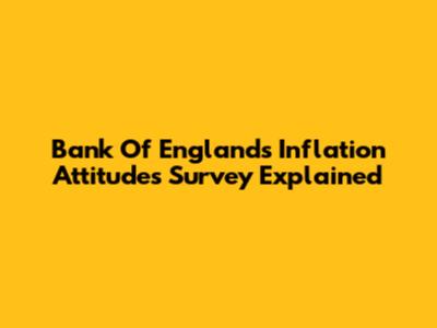 Bank Of England's Inflation Attitudes Survey Explained