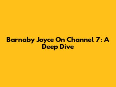 Barnaby Joyce On Channel 7: A Deep Dive