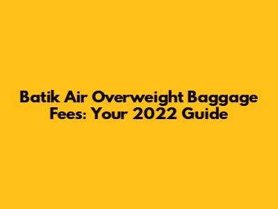 Batik Air Overweight Baggage Fees: Your 2022 Guide