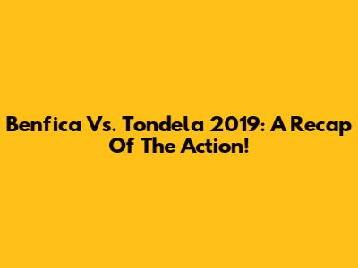 Benfica Vs. Tondela 2019: A Recap Of The Action!