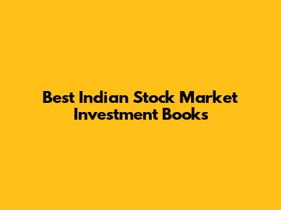 Best Indian Stock Market Investment Books