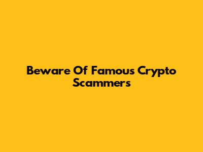 Beware Of Famous Crypto Scammers
