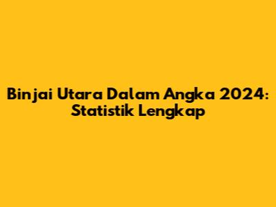 Binjai Utara Dalam Angka 2024: Statistik Lengkap