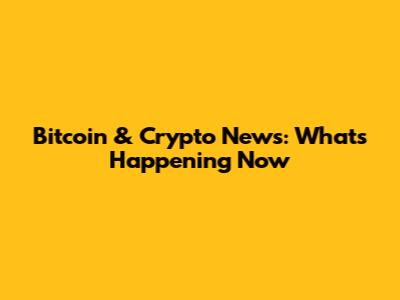 Bitcoin & Crypto News: What's Happening Now