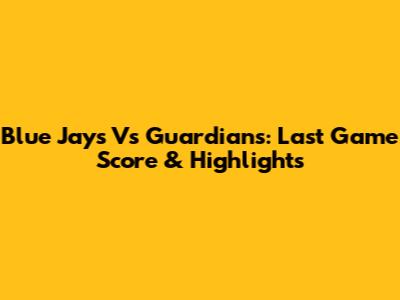 Blue Jays Vs Guardians: Last Game Score & Highlights