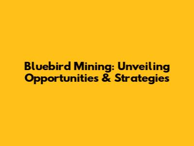Bluebird Mining: Unveiling Opportunities & Strategies