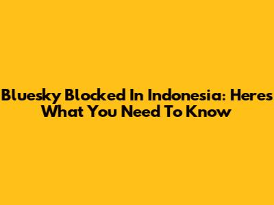 Bluesky Blocked In Indonesia: Here's What You Need To Know