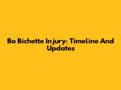 Bo Bichette Injury: Timeline And Updates