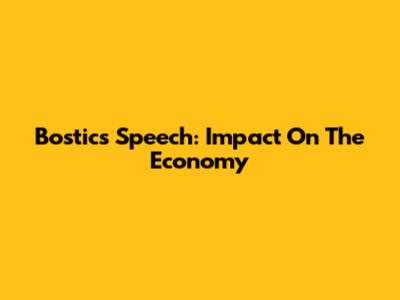 Bostic's Speech: Impact On The Economy