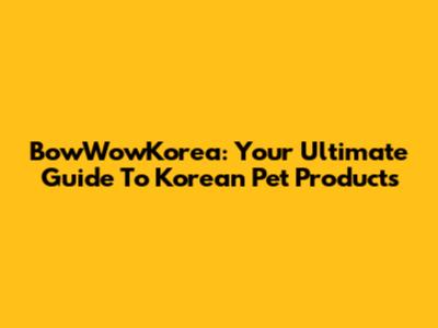 BowWowKorea: Your Ultimate Guide To Korean Pet Products