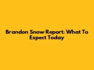 Brandon Snow Report: What To Expect Today