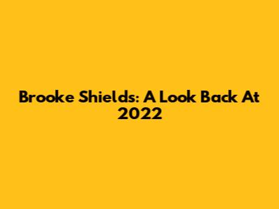 Brooke Shields: A Look Back At 2022