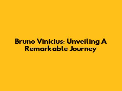 Bruno Vinicius: Unveiling A Remarkable Journey