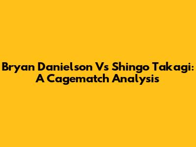 Bryan Danielson Vs Shingo Takagi: A Cagematch Analysis