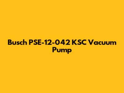Busch PSE-12-042 KSC Vacuum Pump