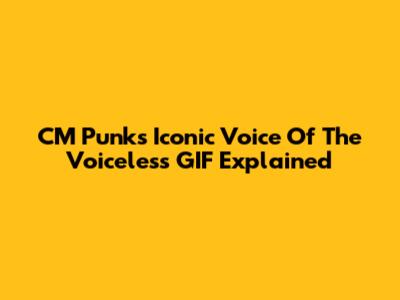 CM Punk's Iconic 'Voice Of The Voiceless' GIF Explained