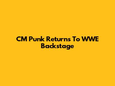 CM Punk Returns To WWE Backstage