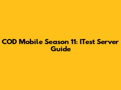 COD Mobile Season 11: ITest Server Guide