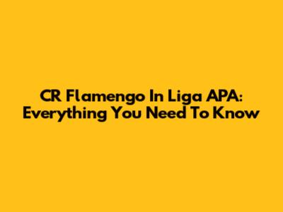 CR Flamengo In Liga APA: Everything You Need To Know