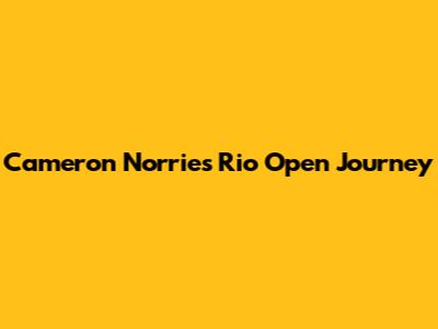 Cameron Norrie's Rio Open Journey