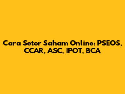 Cara Setor Saham Online: PSEOS, CCAR, ASC, IPOT, BCA