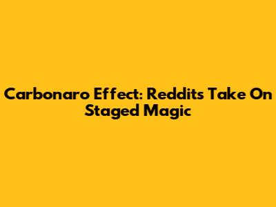 Carbonaro Effect: Reddit's Take On Staged Magic