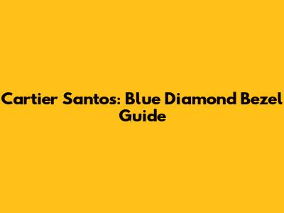 Cartier Santos: Blue Diamond Bezel Guide